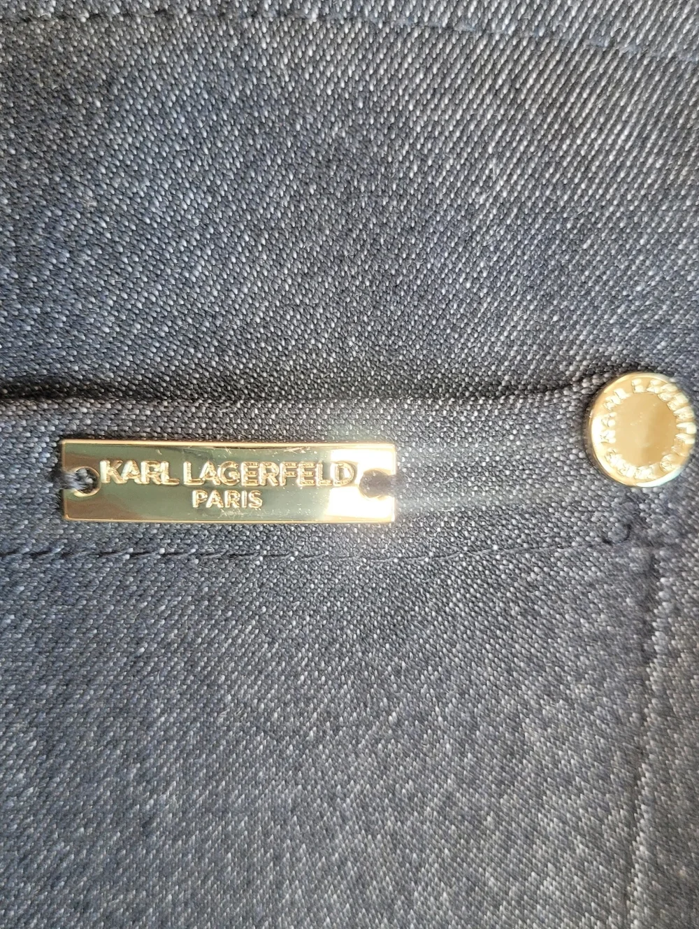 KARL LAGERFELD Woman's Dark Blue Denim Pull On Jeggings Stretchy 6/8 - Picture 3 of 6